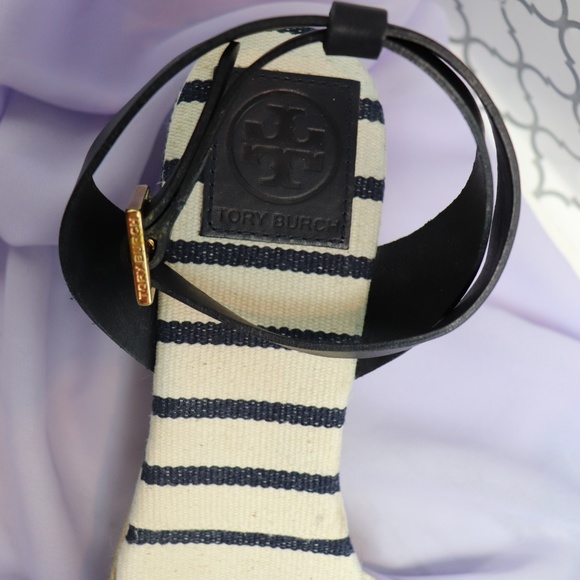 Tori Burch Navy and white Espadrilles wedges - Picture 5 of 7